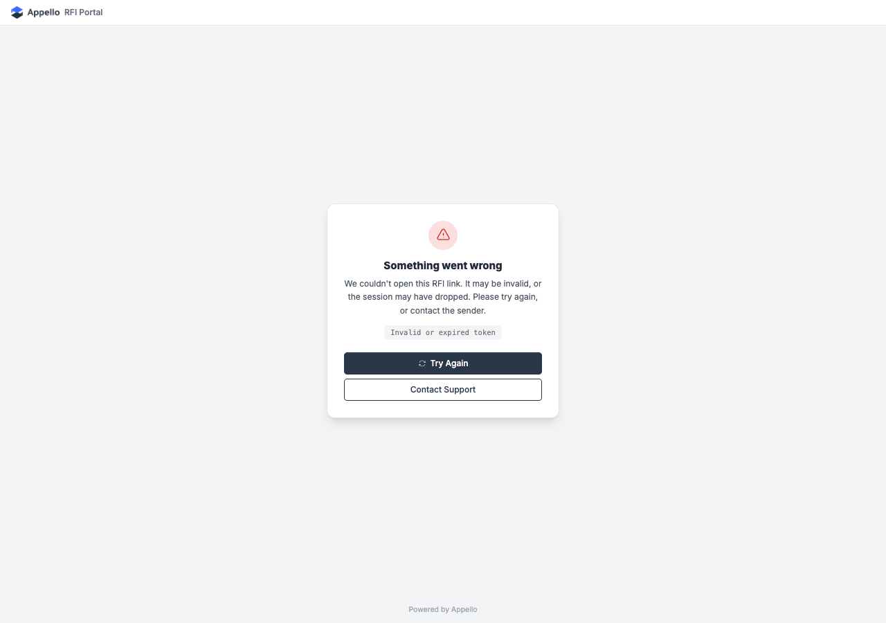 The same card with RFI Portal branding and RFI-specific body copy