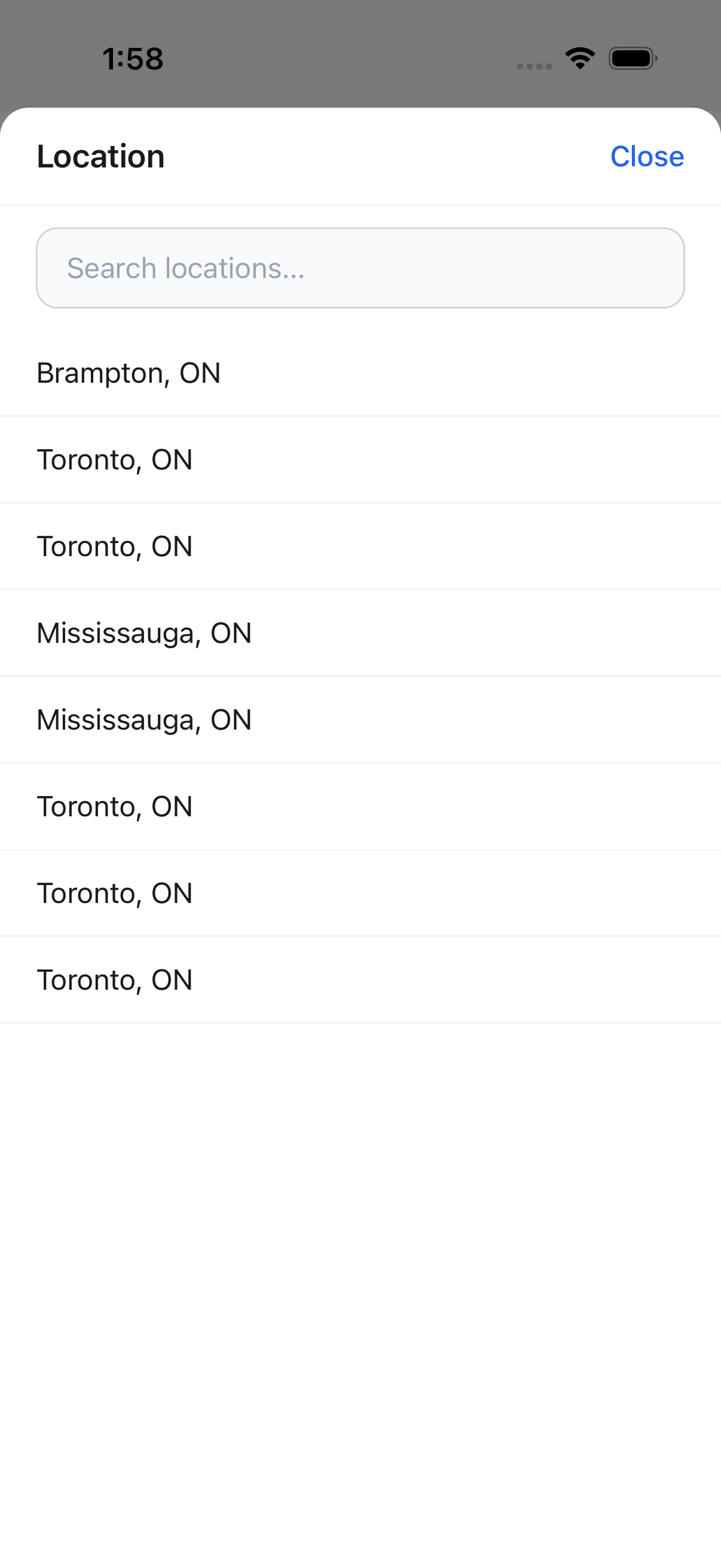 Create Job -- Location picker