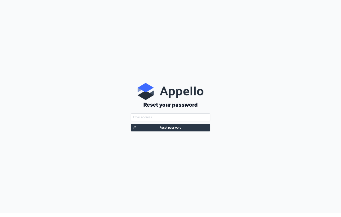 The Reset your password screen with a single Email address field