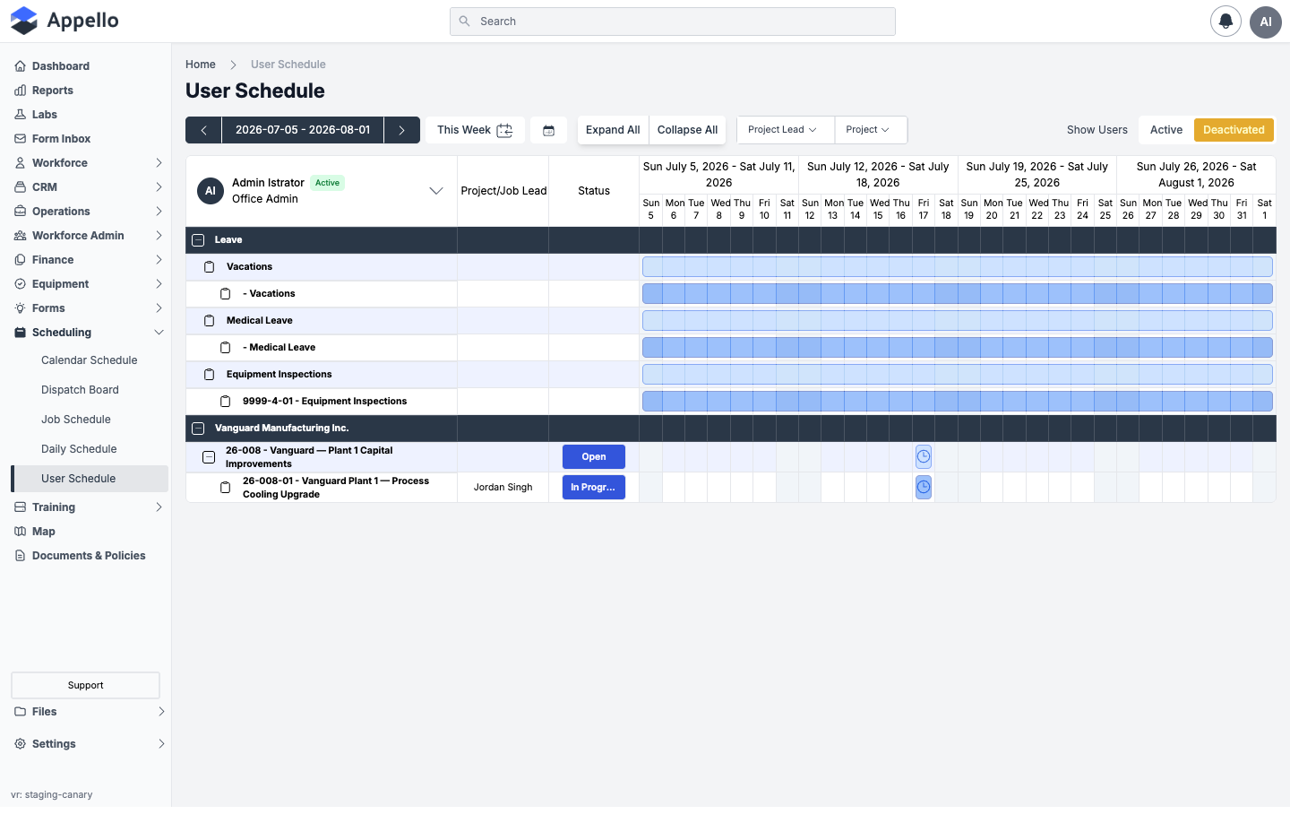 The grid after clicking Cancel on the assign dialog -- unchanged from before the dialog opened