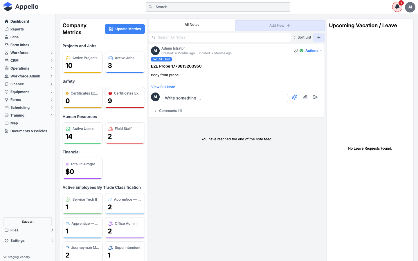 The Add Comment reply box under a note, with AI, attachment, and send icons